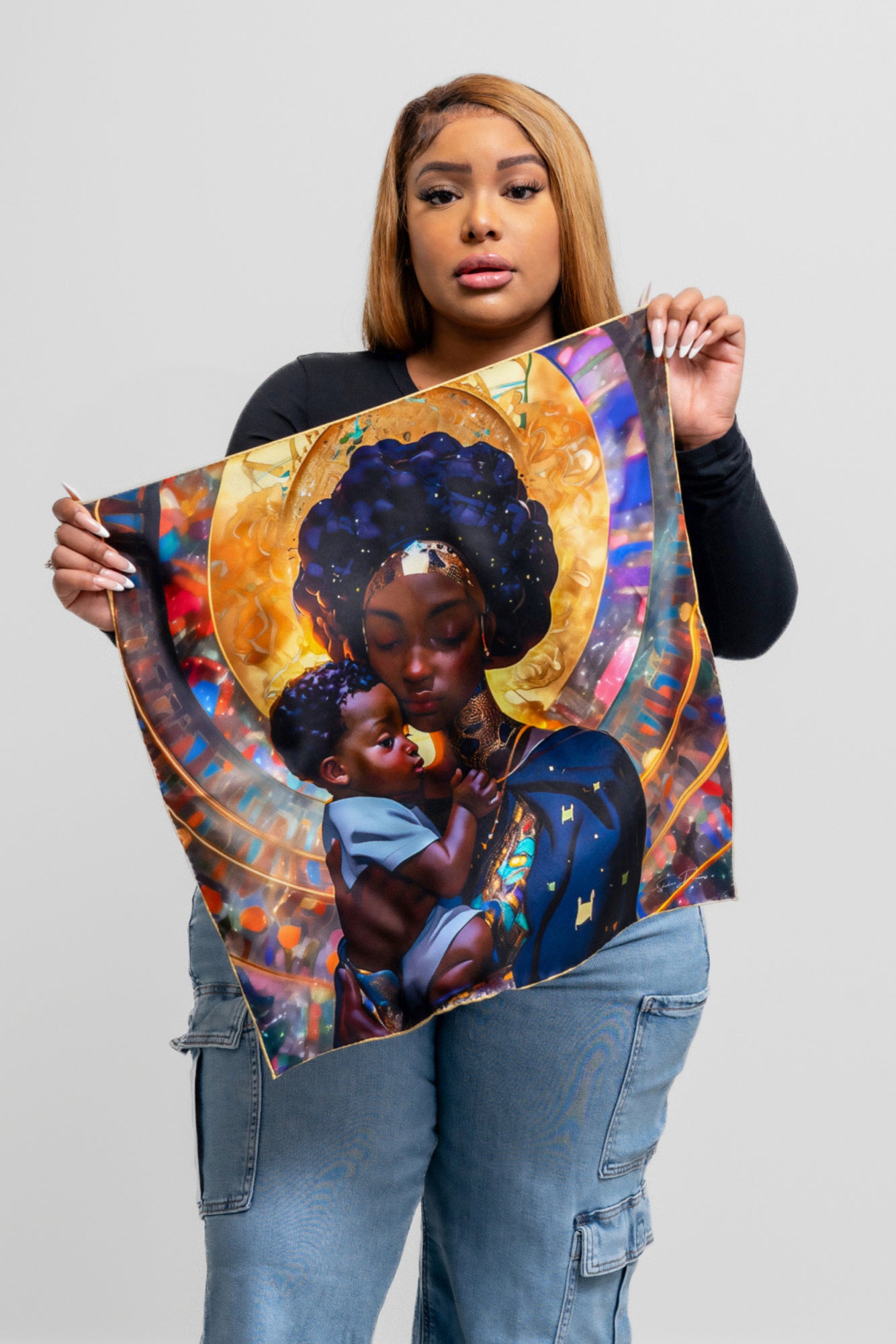 Madonna and Child Silk Bandana